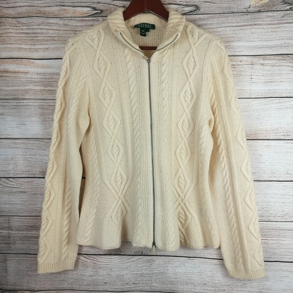 Lauren Ralph Lauren Large 100% Lambswool Cardigan